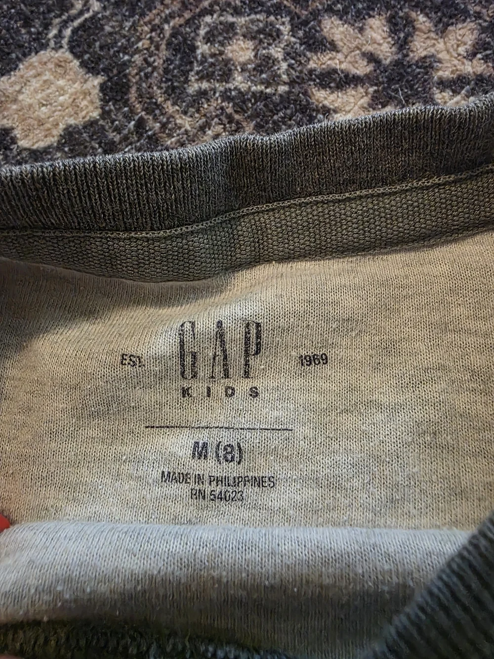 Boys GAP Gray and White Striped Long-Sleeve